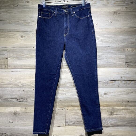 Banana Republic Premium Denim High Rise Skinny Ankle Jeans 30x27.5 Dark Wash - Picture 1 of 7